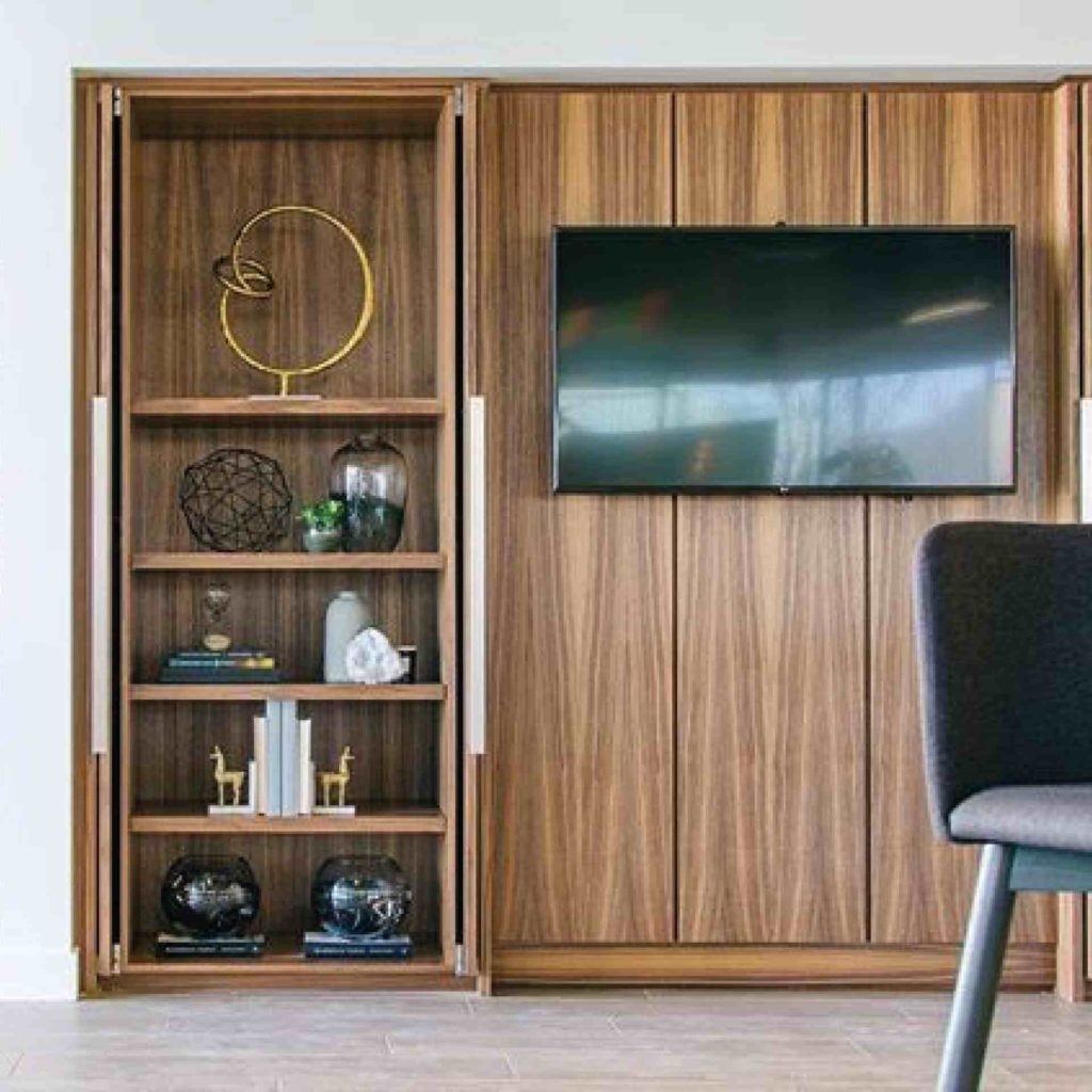 wooden shelf for living room decoration